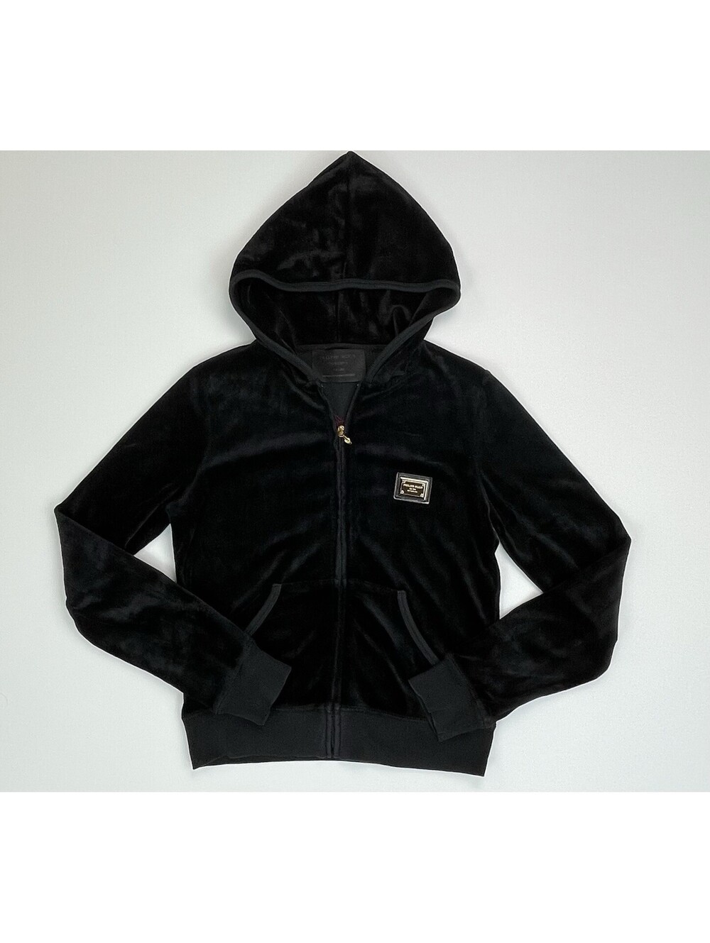 Philipp Plein Y2K Velour Hoodie Black Sequin Skull Rose  Flower Jacket S